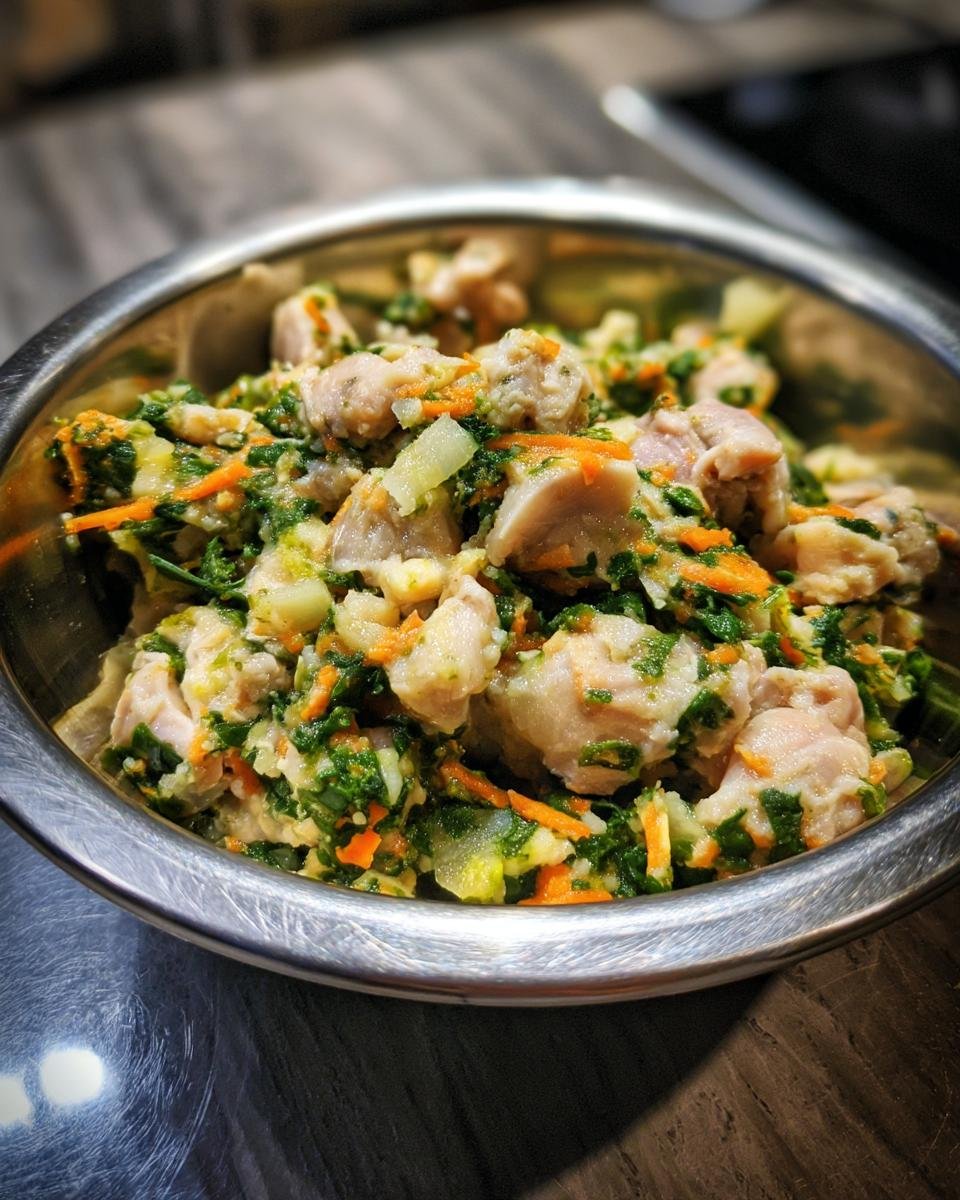 homemade raw dog food with chicken - detail 1