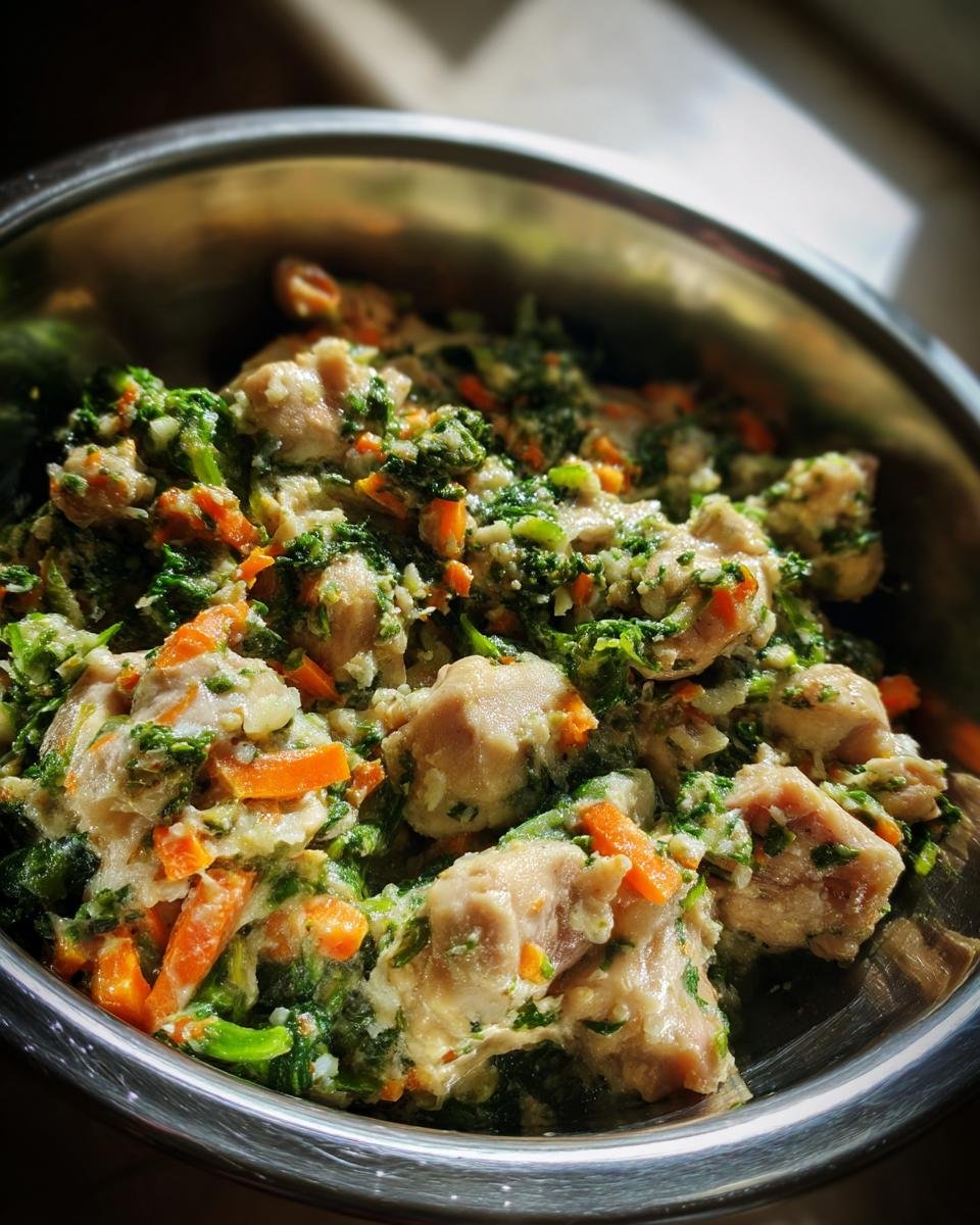 homemade raw dog food with chicken - detail 3