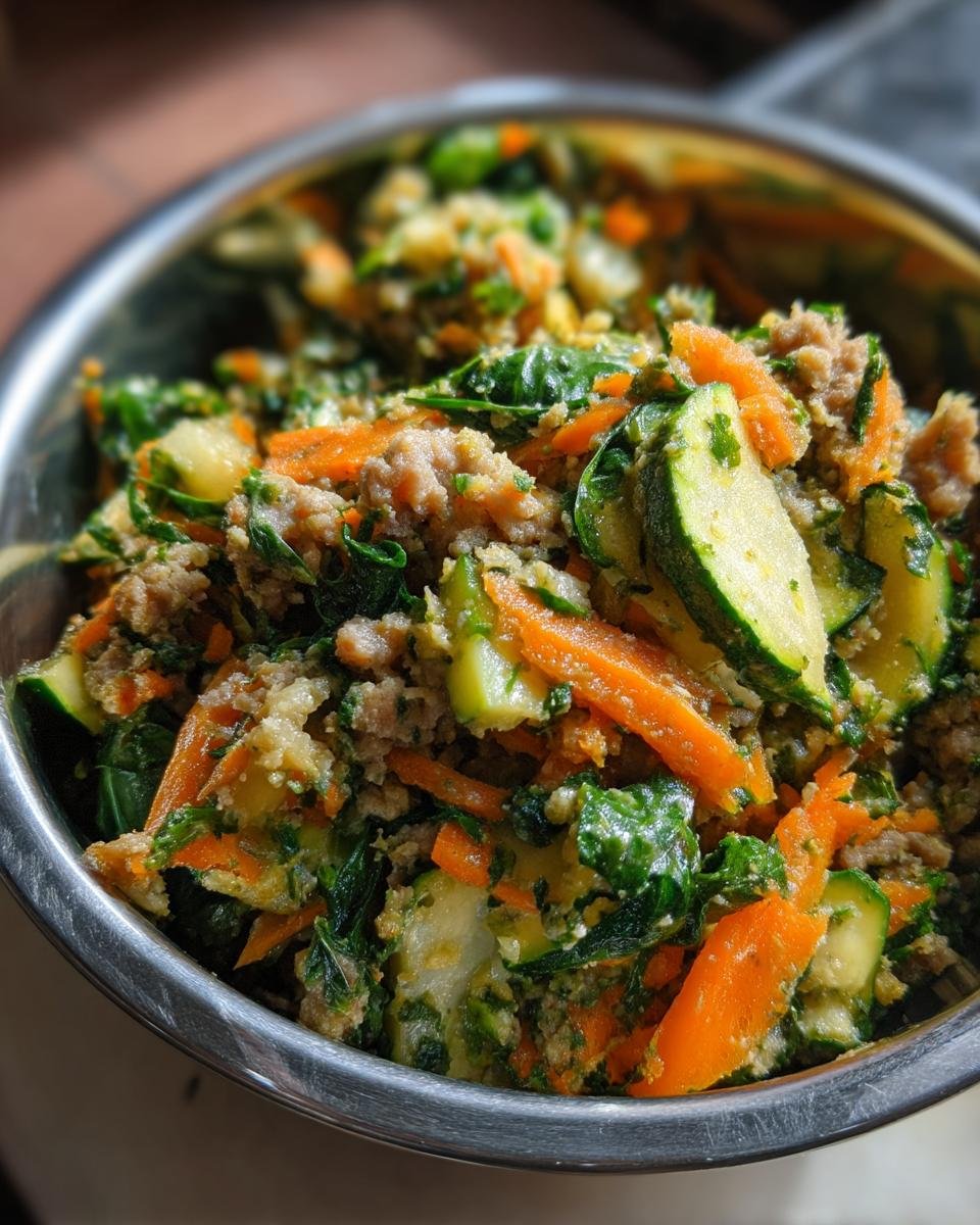 raw dog food with vegetables - detail 2